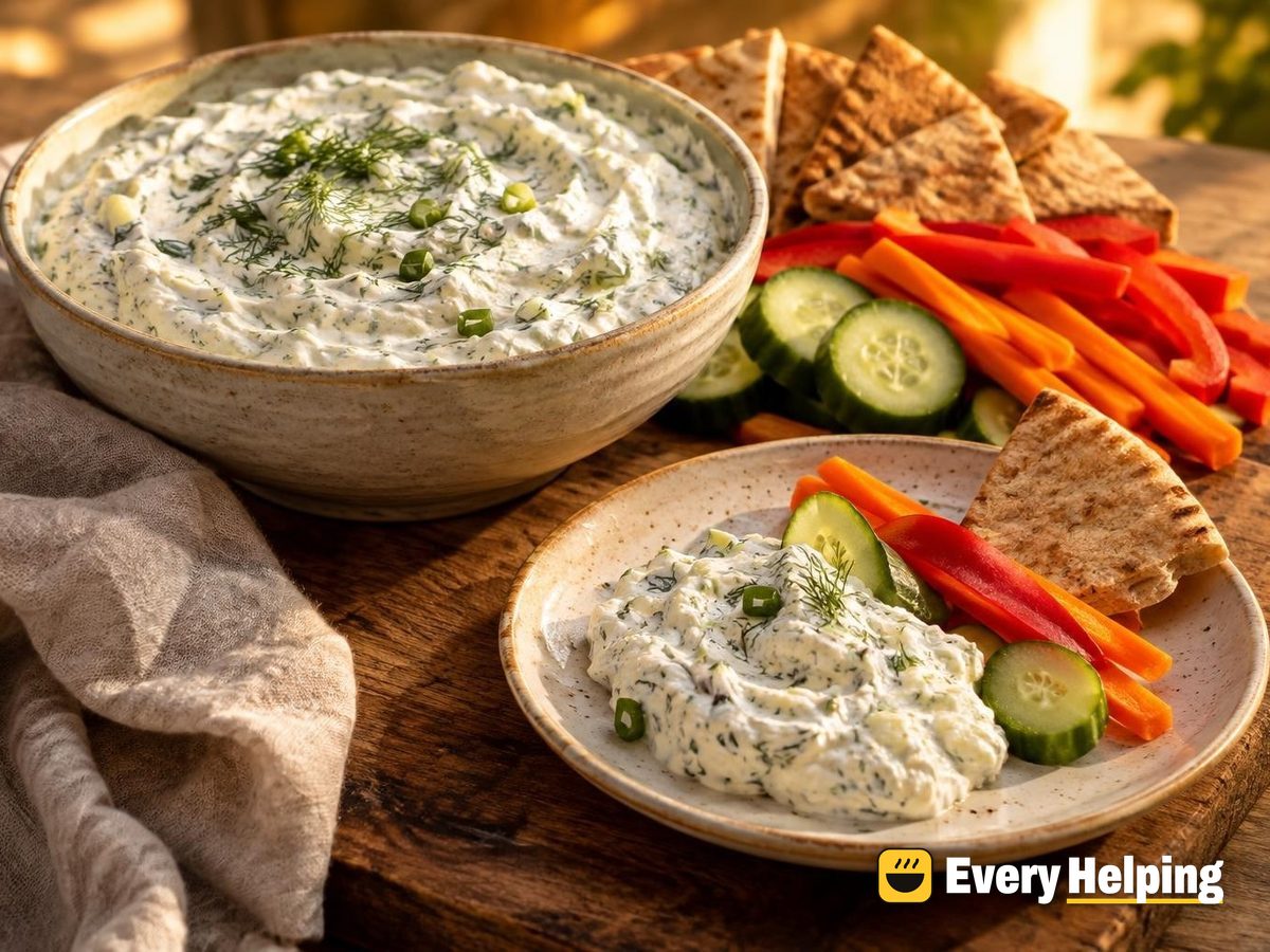 Dill Queso Blanco Spread with Crunchy Veggies