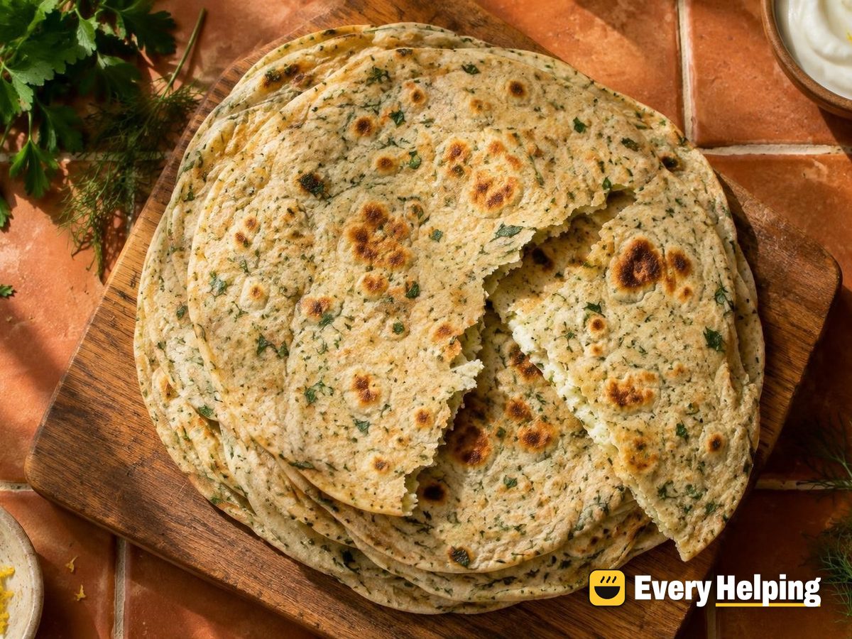 Whole Wheat Dill and Parsley Yogurt Tortillas