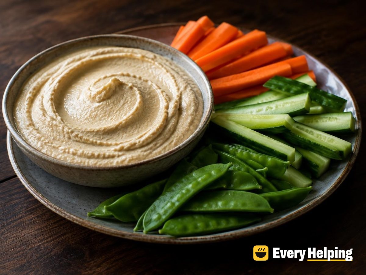 Silky Warm Chickpea Hummus with Crudités