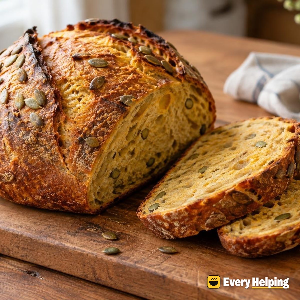 Pumpkin Sourdough Boule with Toasted Pepitas