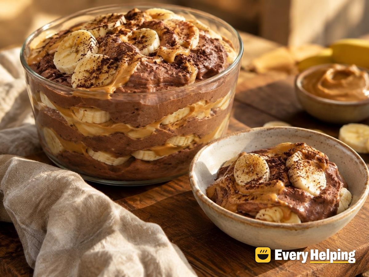Chocolate Peanut Butter Banana Cottage Cheese Parfait