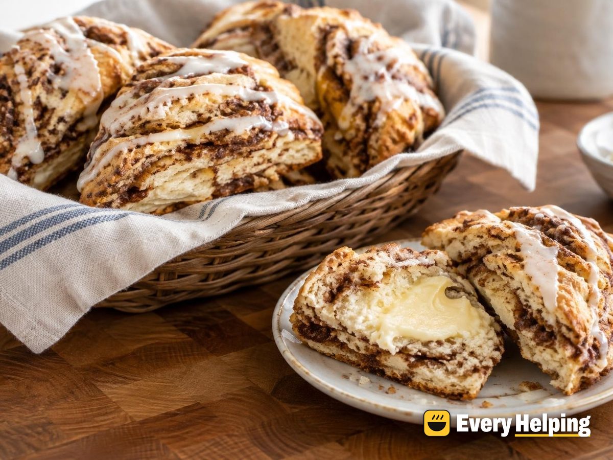 Cinnamon Swirl Scones with Vanilla Drizzle
