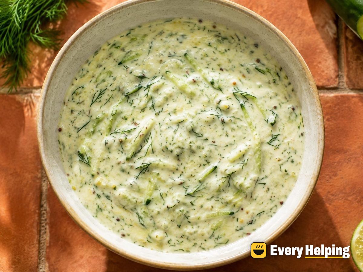 Dill Honey Mustard Yogurt Dressing with Cucumber