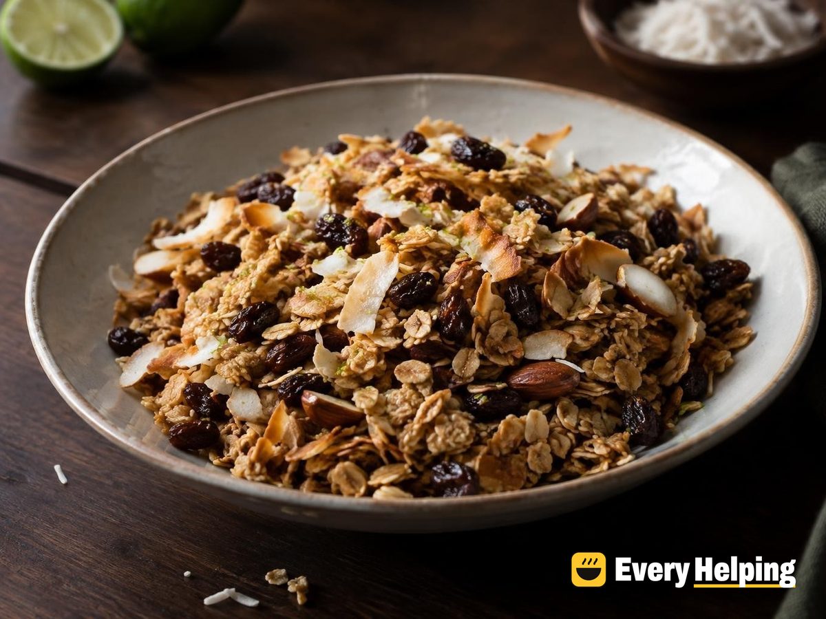 Coconut Milk Lime Granola with Raisins