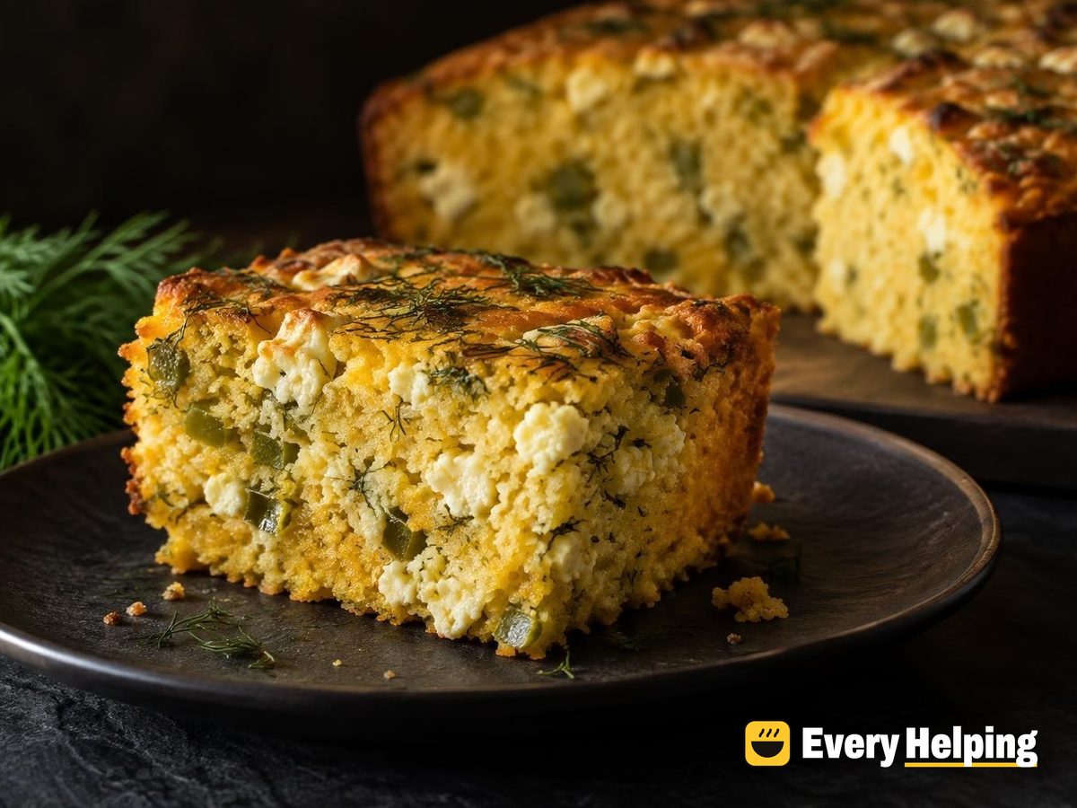 Feta, Dill and Green Chile Cornbread Loaf