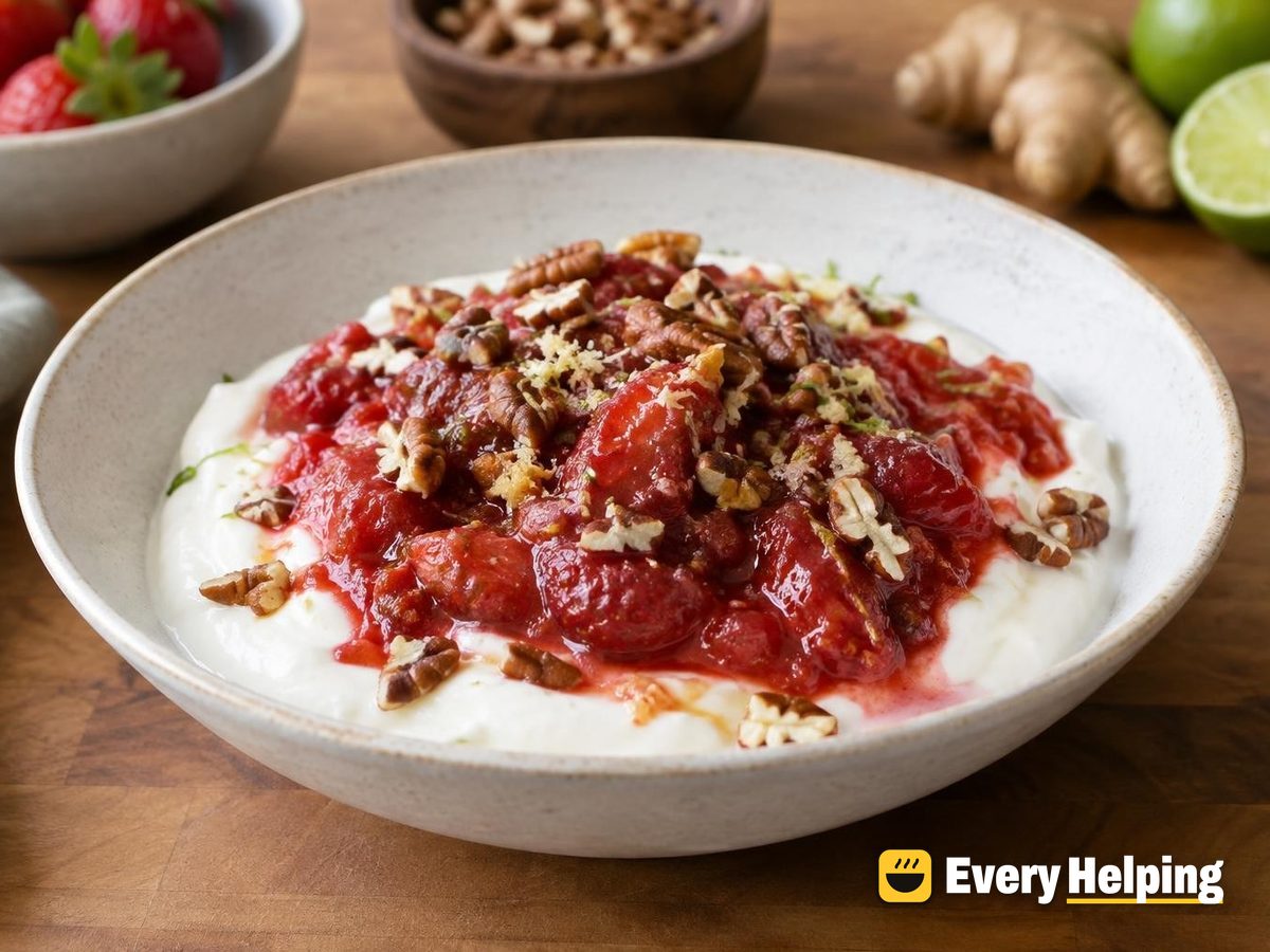 Classic Set Yogurt with Strawberry-Ginger Compote