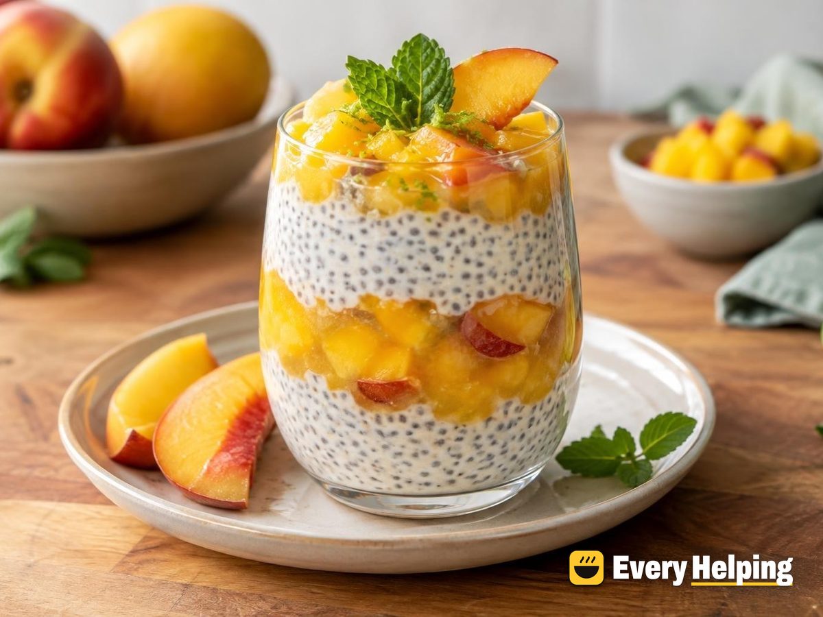Peach Mango Chia Pudding Parfait