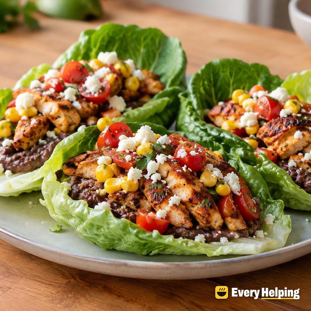 Chipotle-Style Chicken Lettuce Cups with Black Bean Hummus