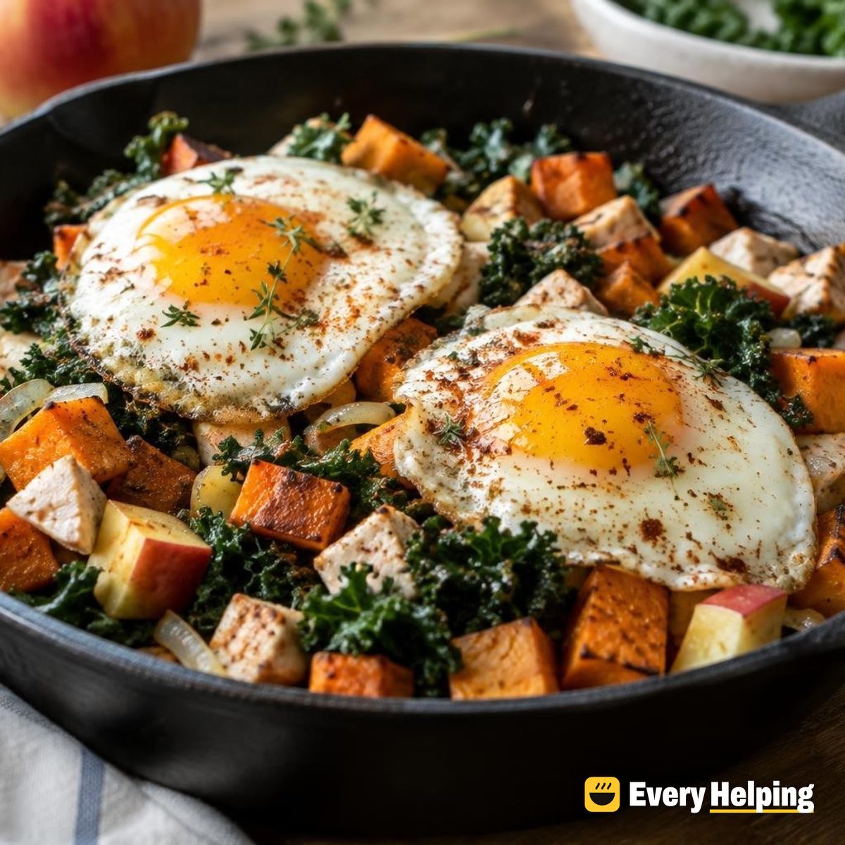 Turkey, Sweet Potato and Kale Breakfast Hash