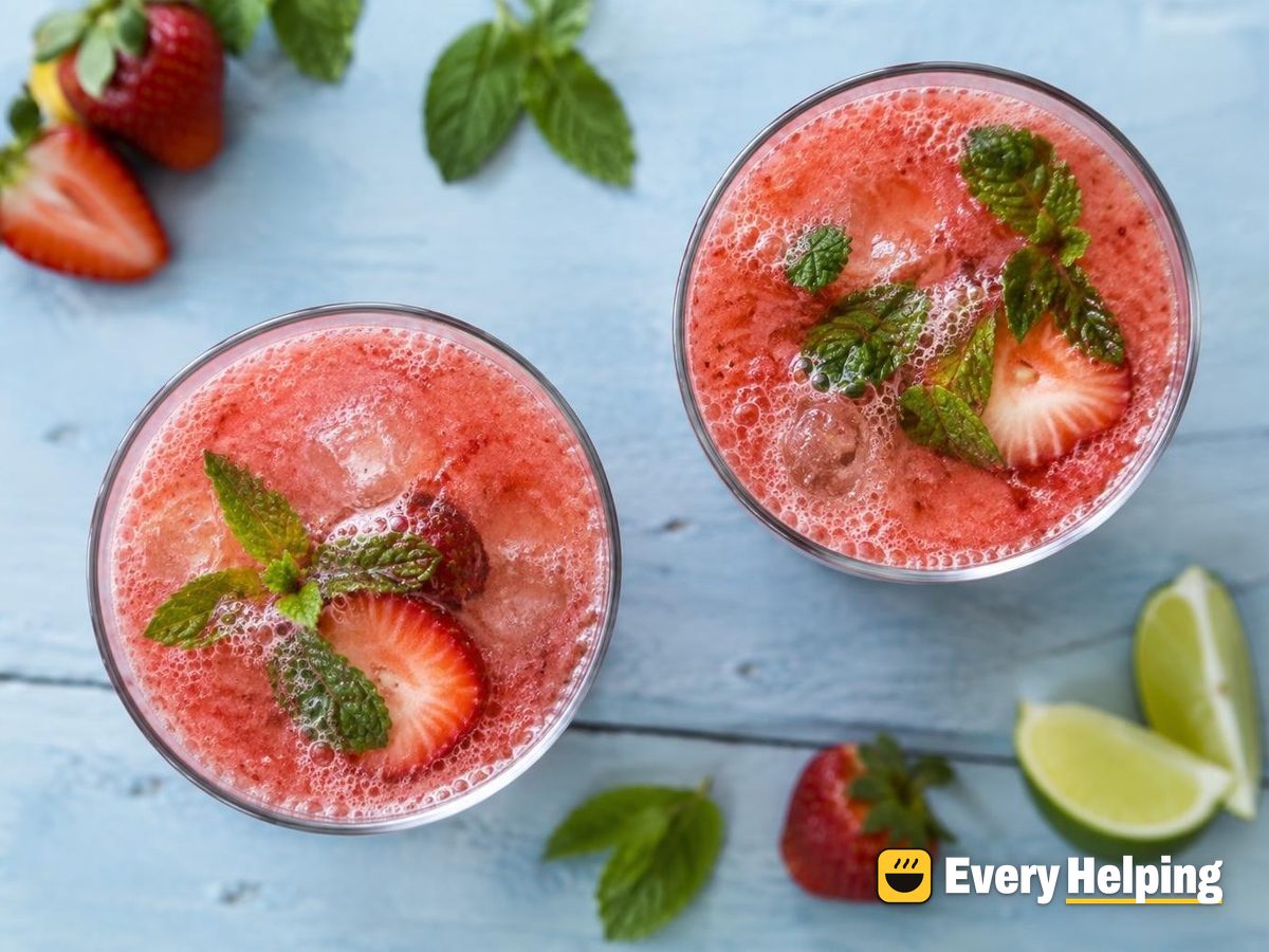 Strawberry-Mint Agua Fresca with Sparkling Lime