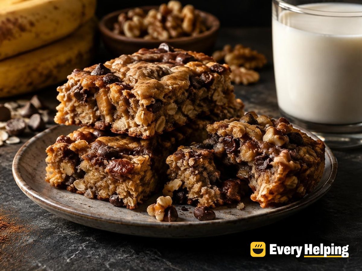 Banana Walnut Oat Bars with Chocolate Chips
