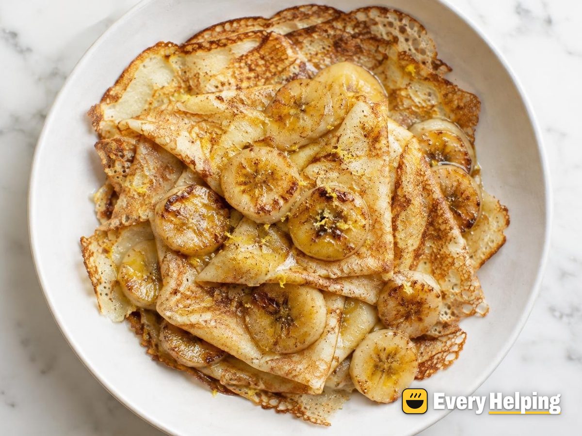 Thin Caramelized Banana Swedish-Style Pancakes