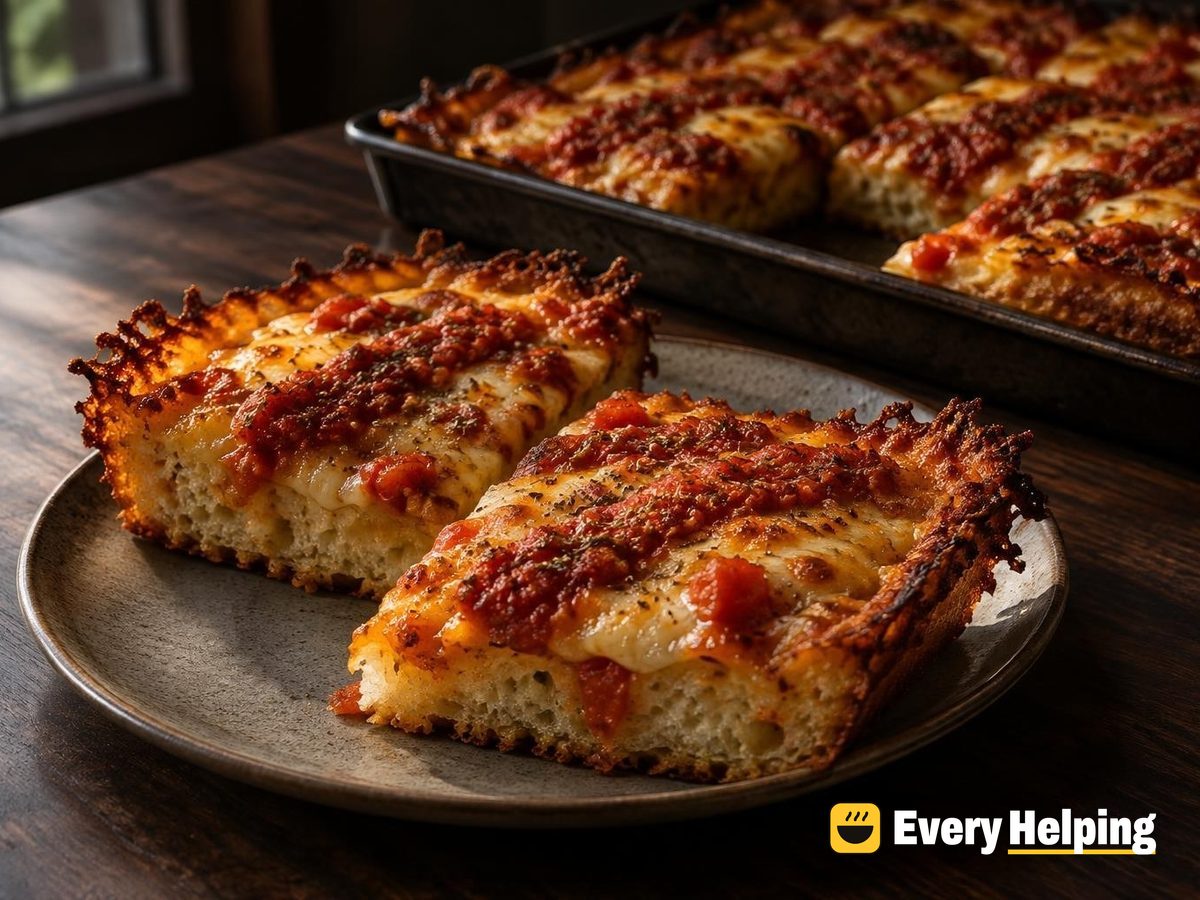Crispy-Edge Detroit-Style Cheddar Pan Pizzas