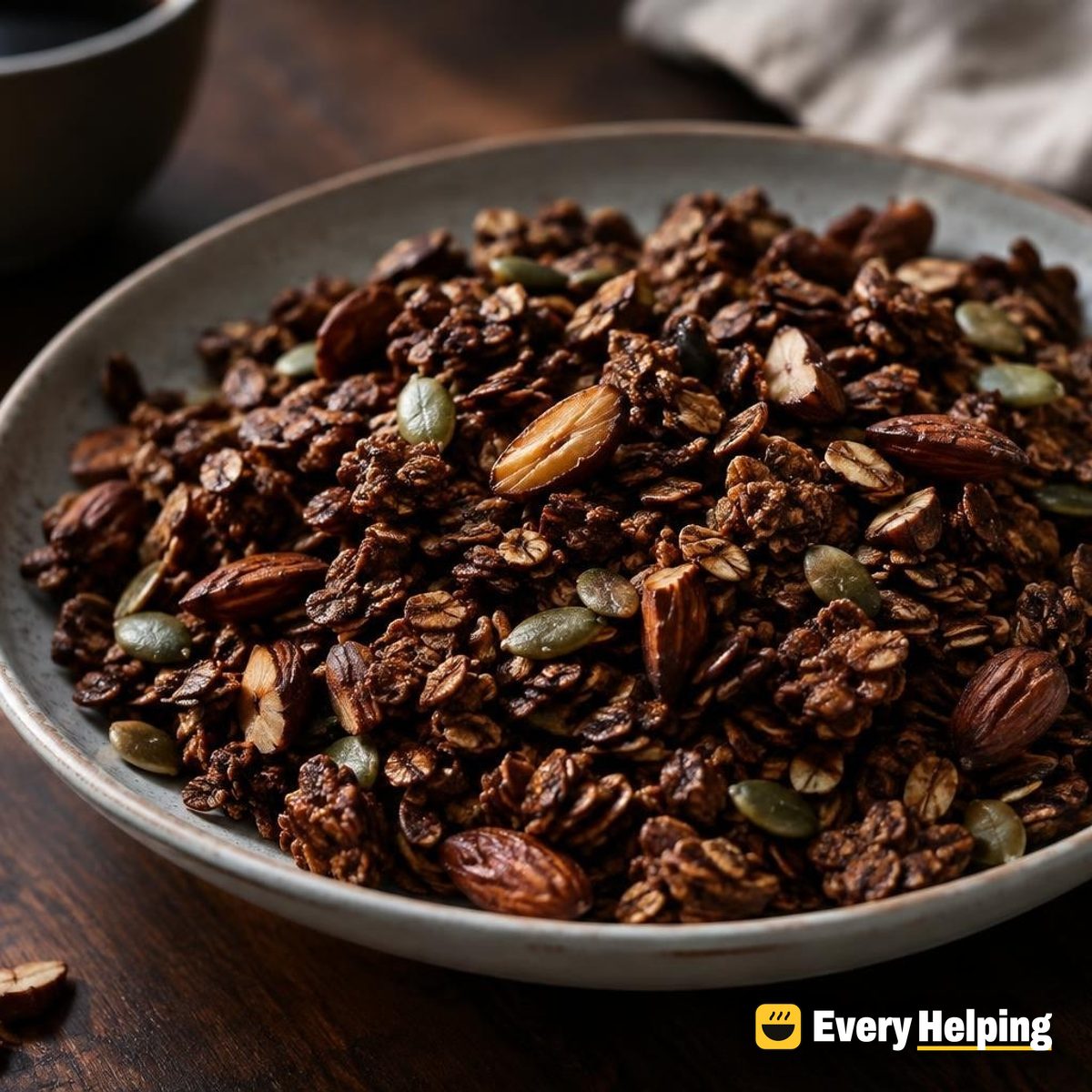 Espresso Cocoa Almond Granola with Cardamom
