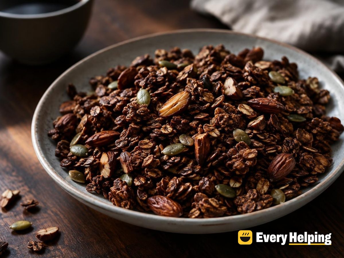 Espresso Cocoa Almond Granola with Cardamom