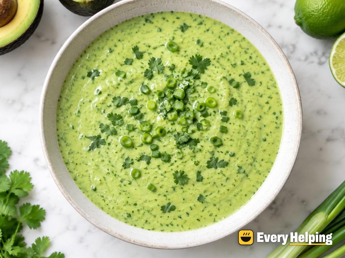 Avocado Lime Cilantro Dressing with Tomatillo-Style Green Onion