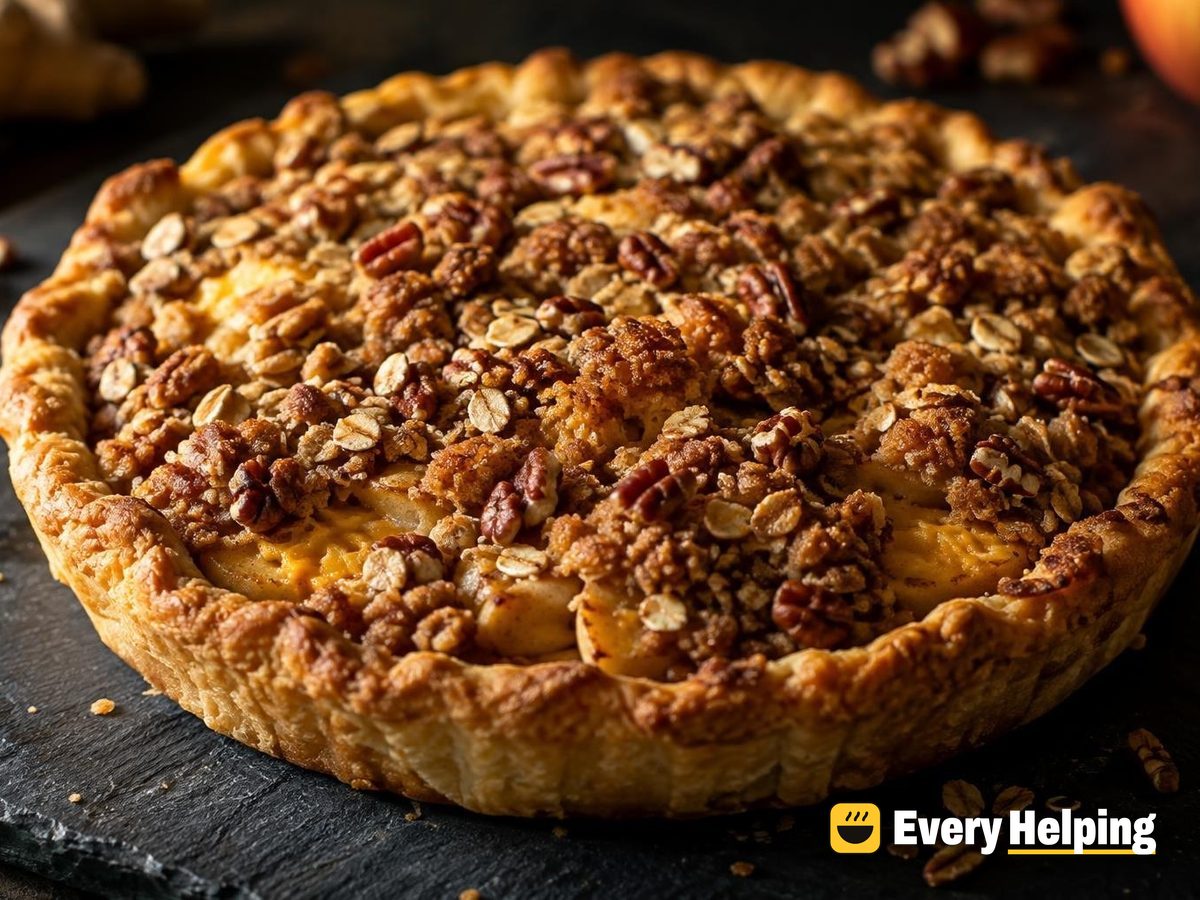 Apple Cheddar Pies with Ginger Pecan Crumble