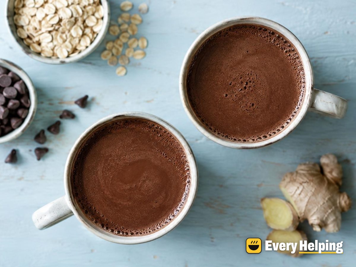 Fresh Ginger Dark Hot Cocoa with Oat Milk