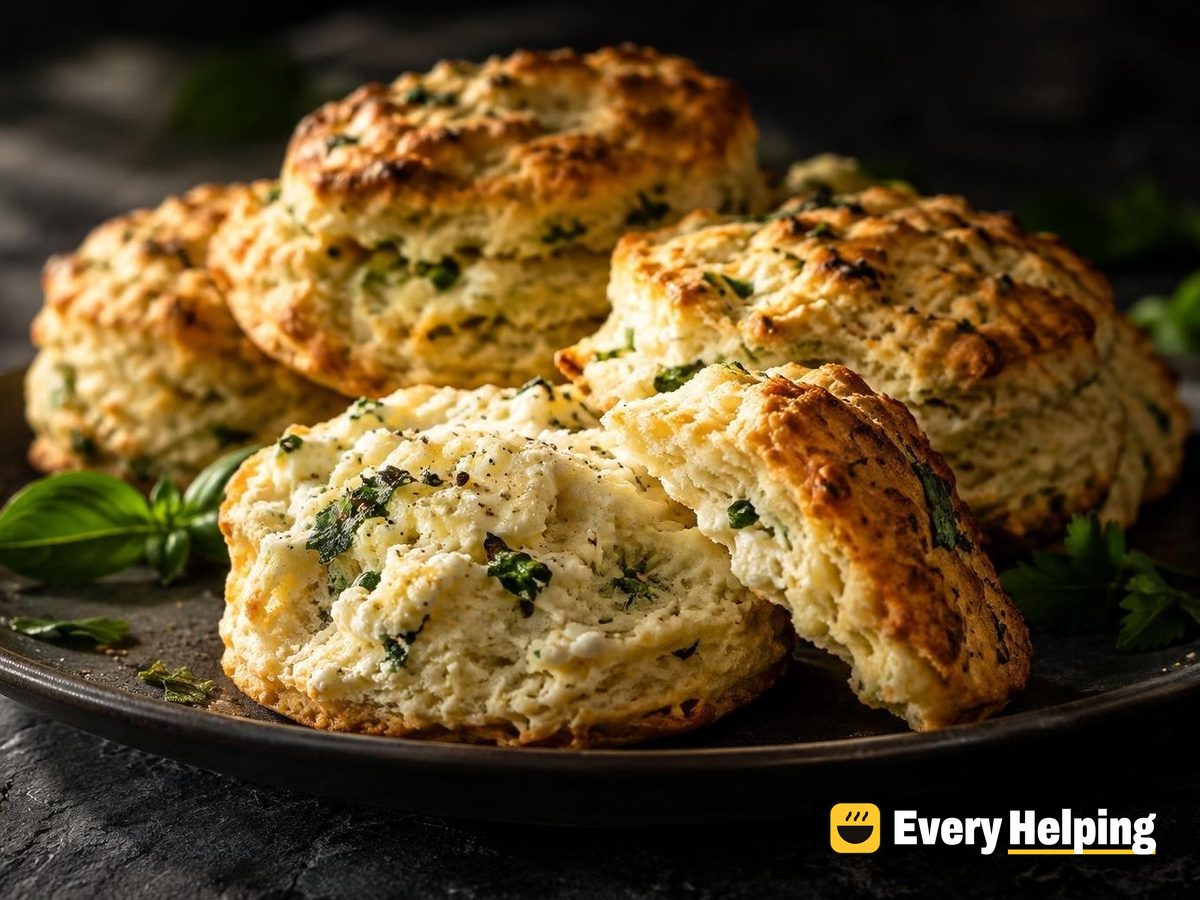 Flaky Ricotta Herb Black Pepper Biscuits