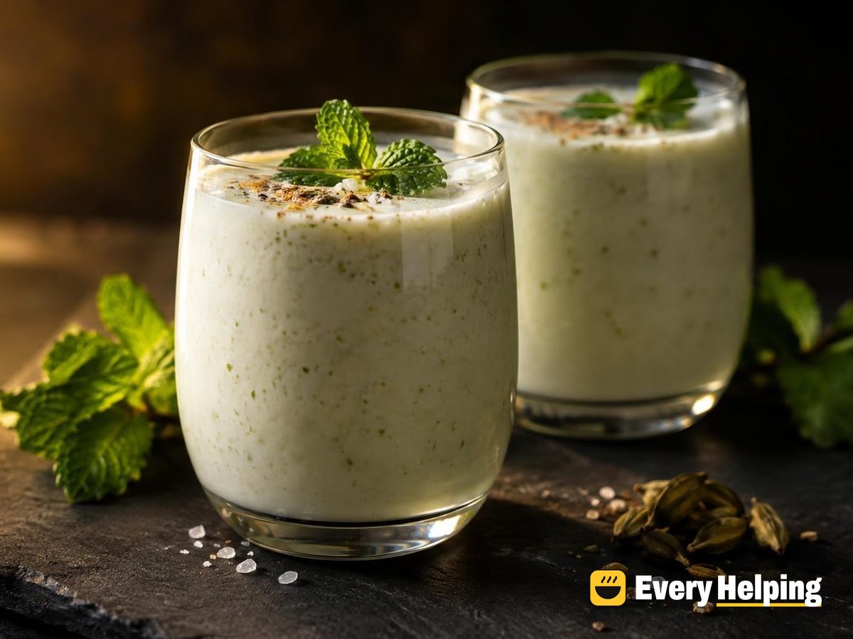 Salted Coconut Cardamom Mint Lassi