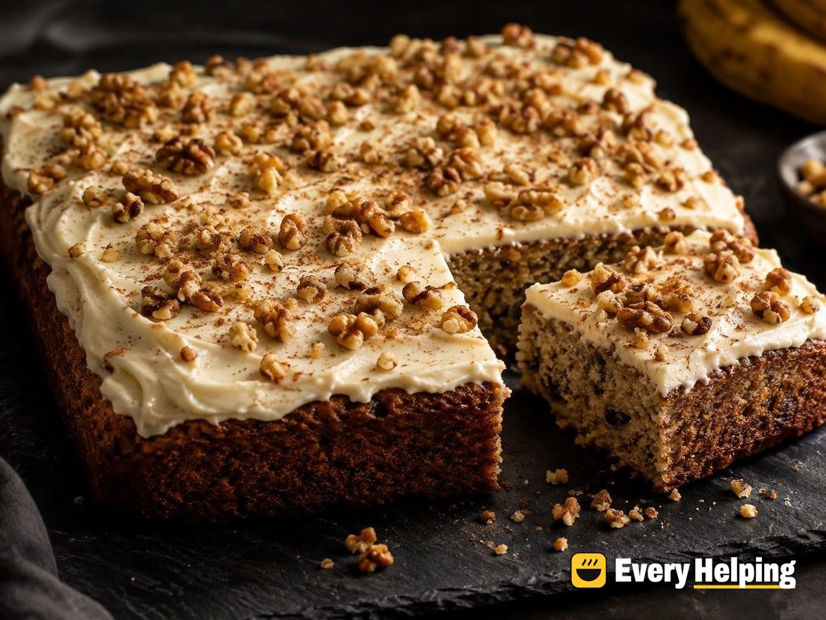 Brown Butter Banana Sheet Cake with Cream Cheese Frosting