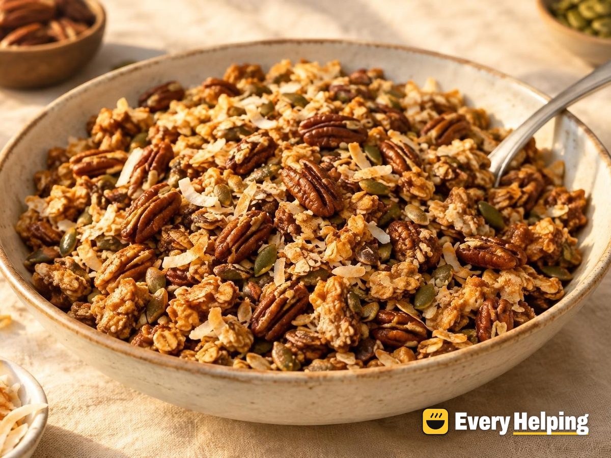 Maple Pecan Toasted Coconut Granola with Ginger