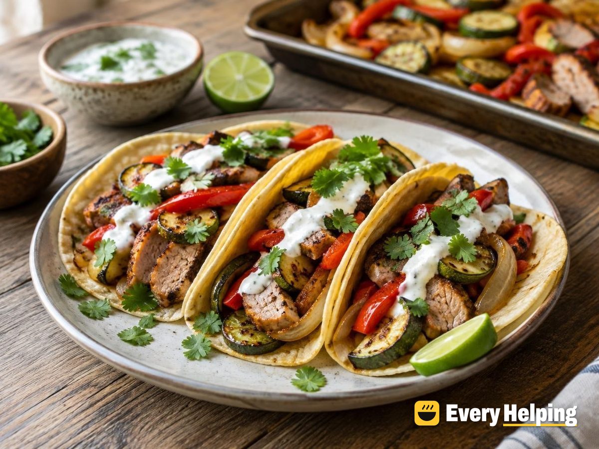 Cumin-Coriander Pork Tenderloin Sheet Pan Tacos