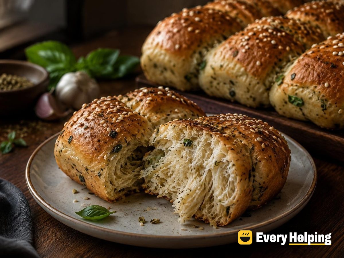 Garlic Basil Oregano Tangzhong Hot Dog Buns