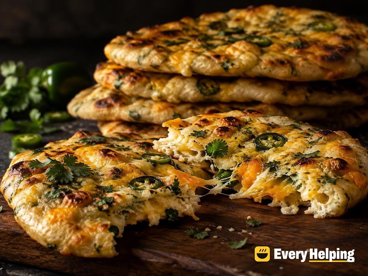 Cheddar-Jalapeño Cilantro Spelt Naan