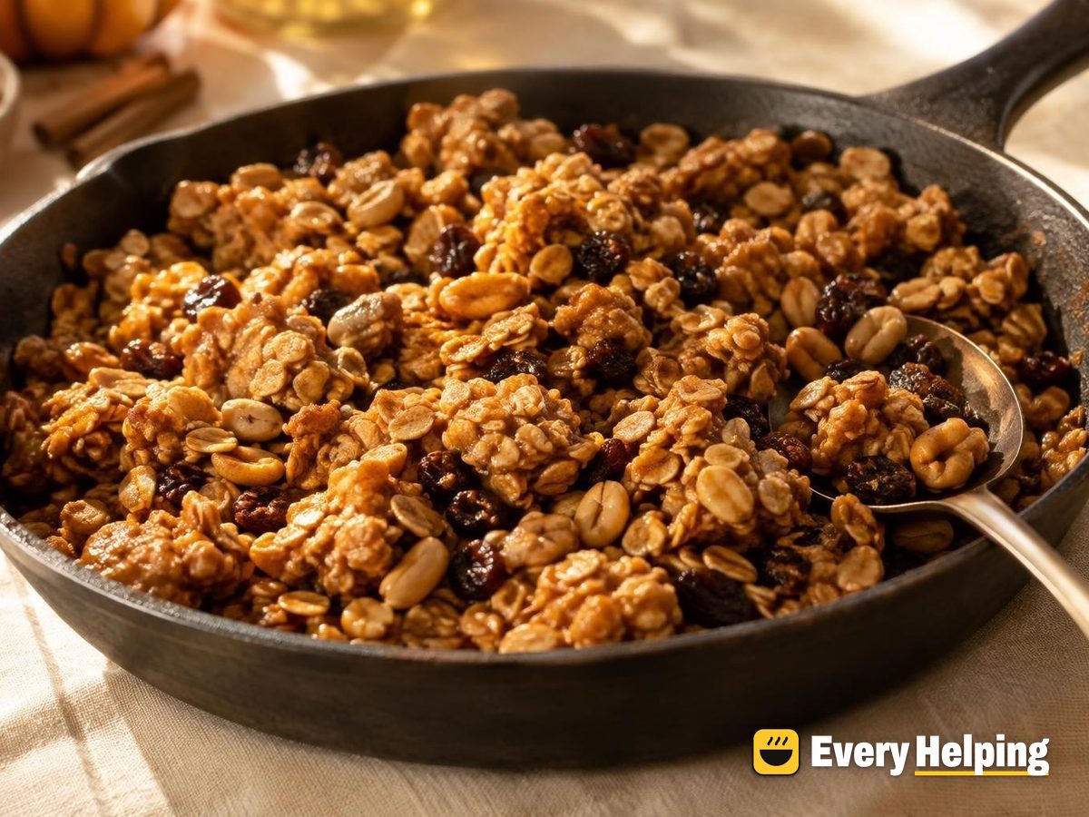 Skillet Peanut Butter Pumpkin Spice Clusters