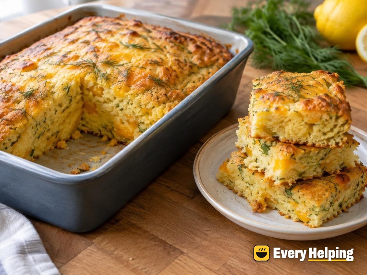 Dill Cheddar Cornbread with Lemon