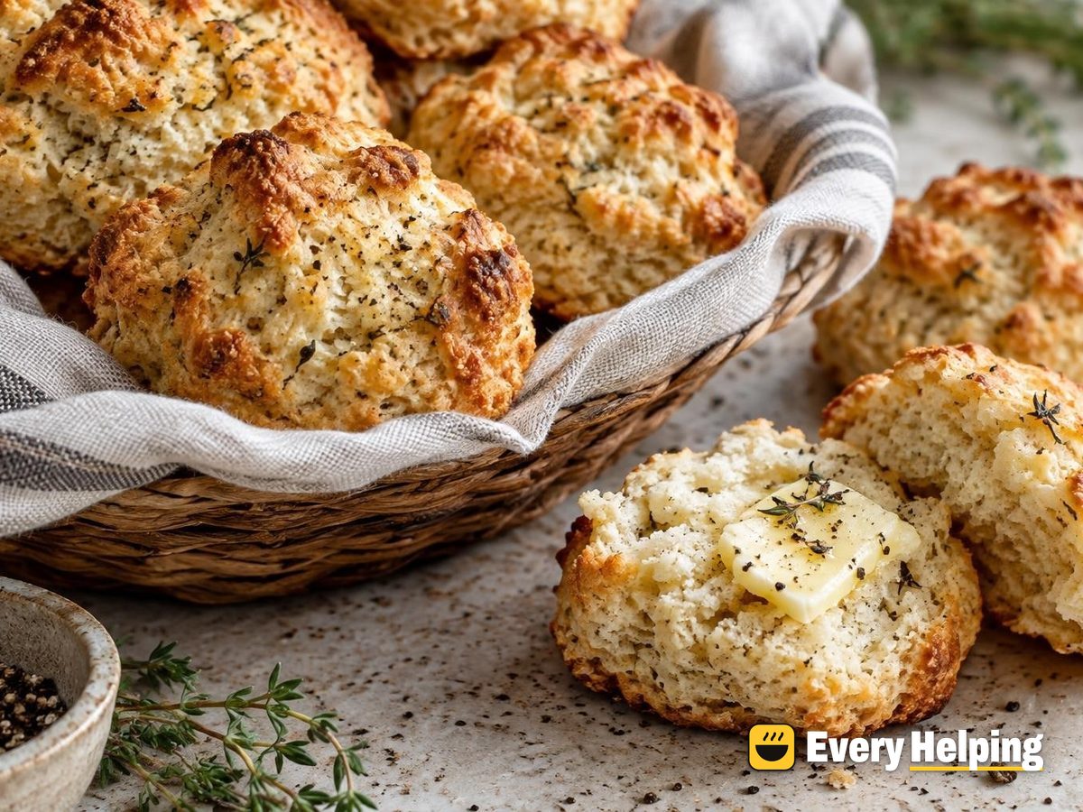 Black Pepper Buttermilk Drop Biscuits with Thyme
