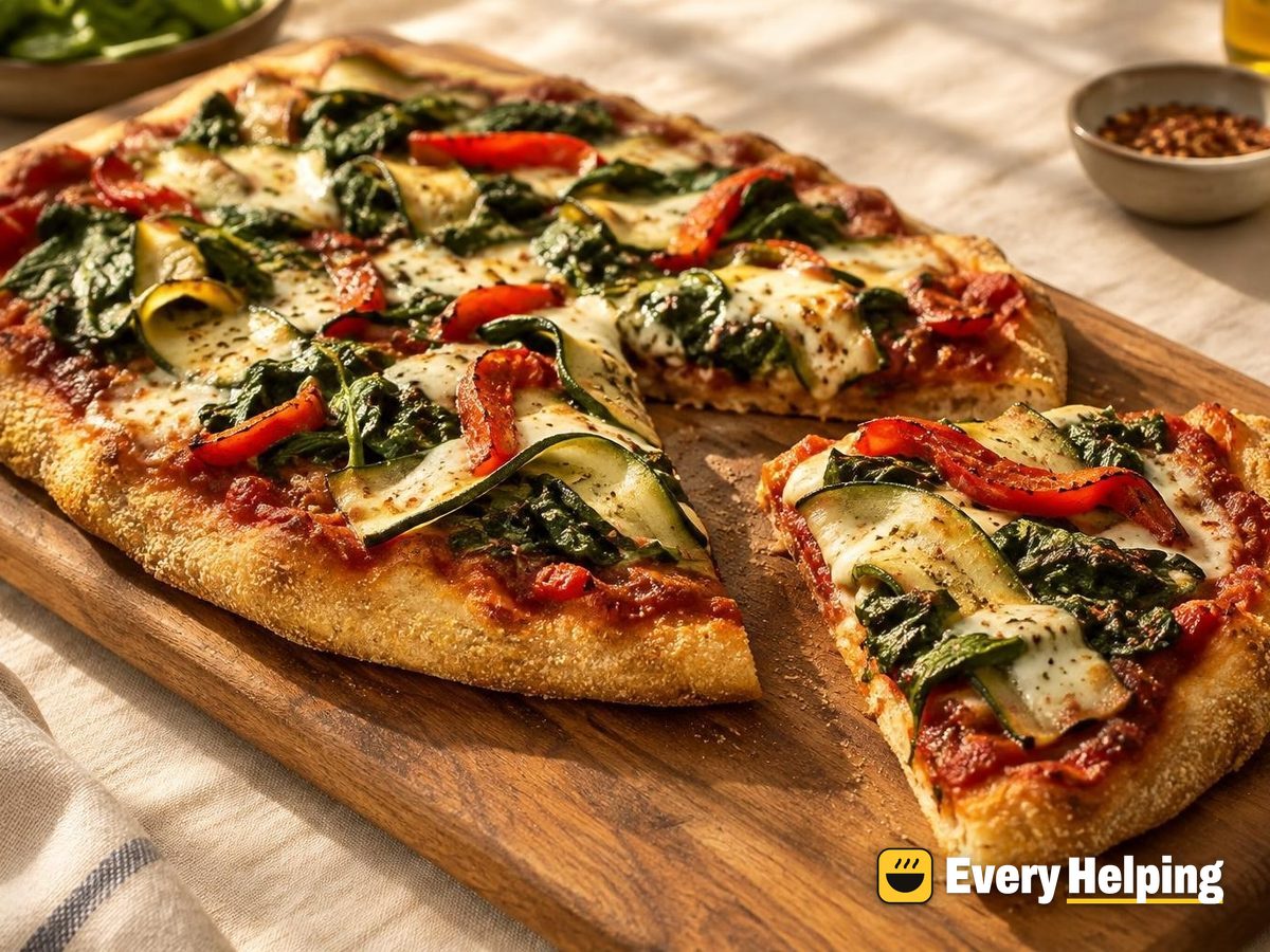 Roasted Red Pepper Spinach Flatbread Pizzas