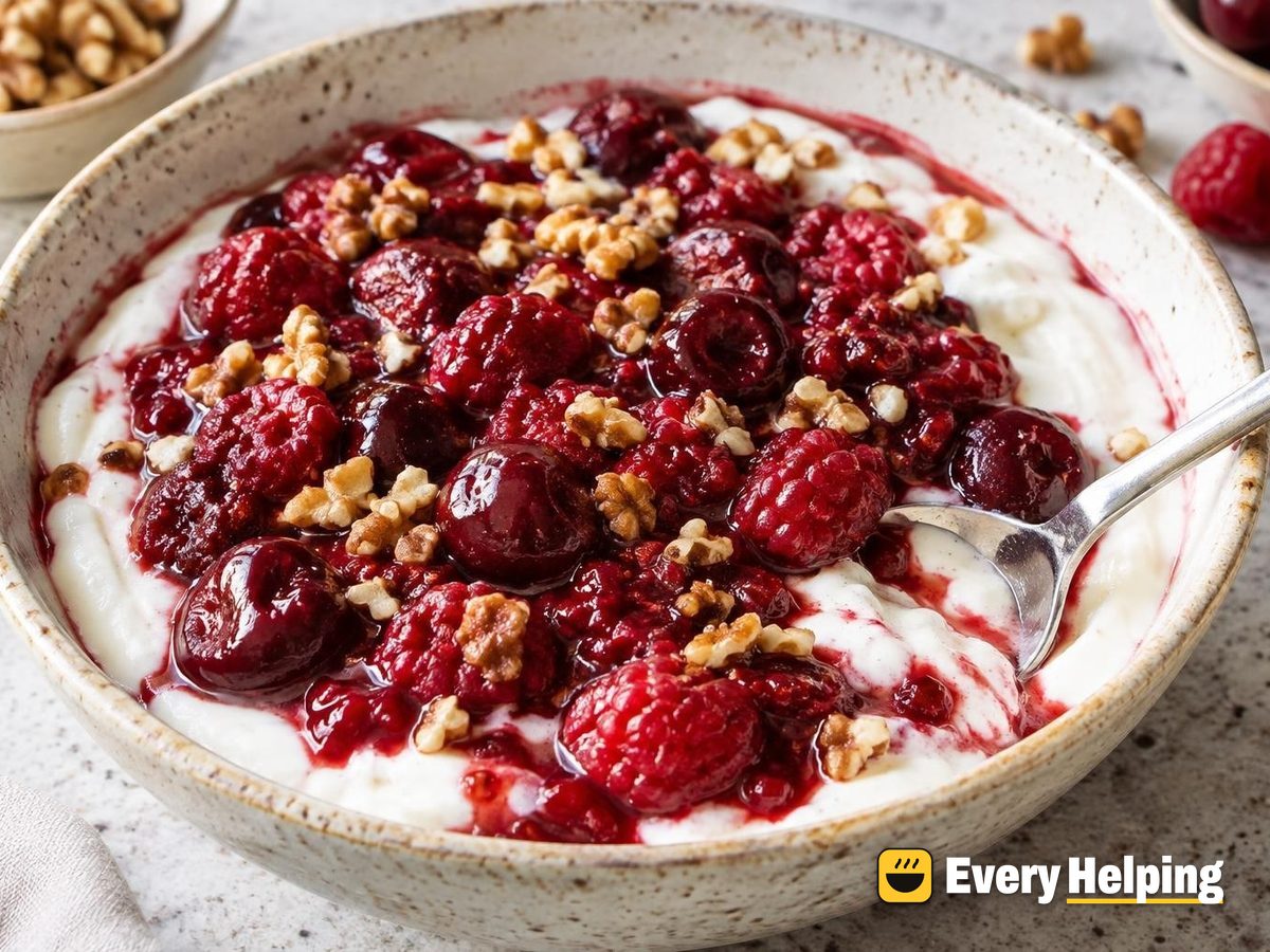 Set 2% Yogurt with Cherry-Raspberry Vanilla Compote