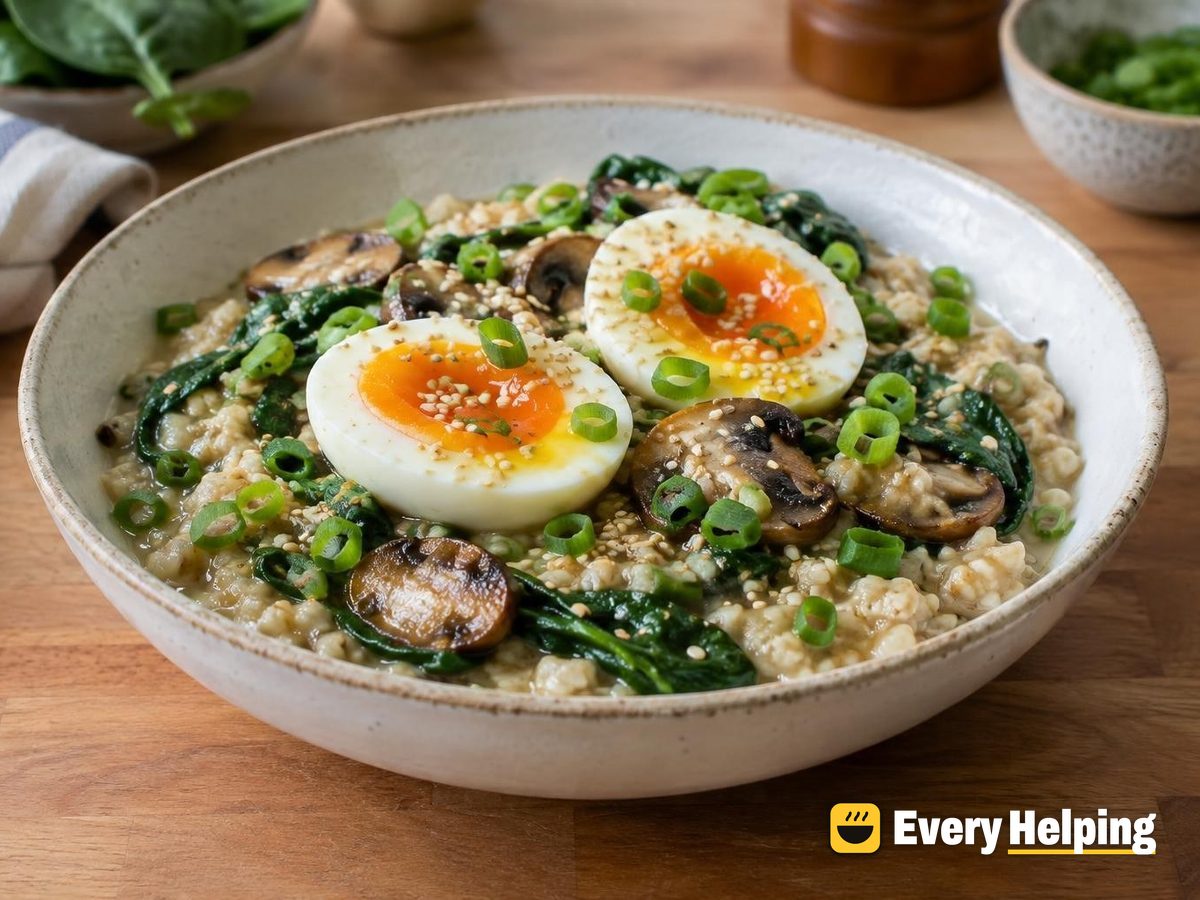 Savory Oat and Rice Bowls with Jammy Eggs