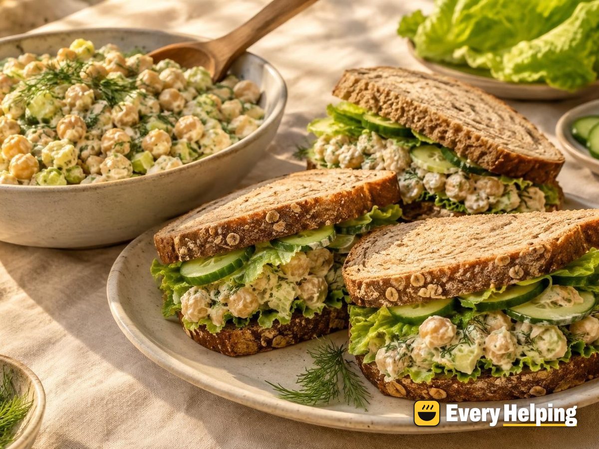 Smashed Chickpea Dill Salad Sandwiches