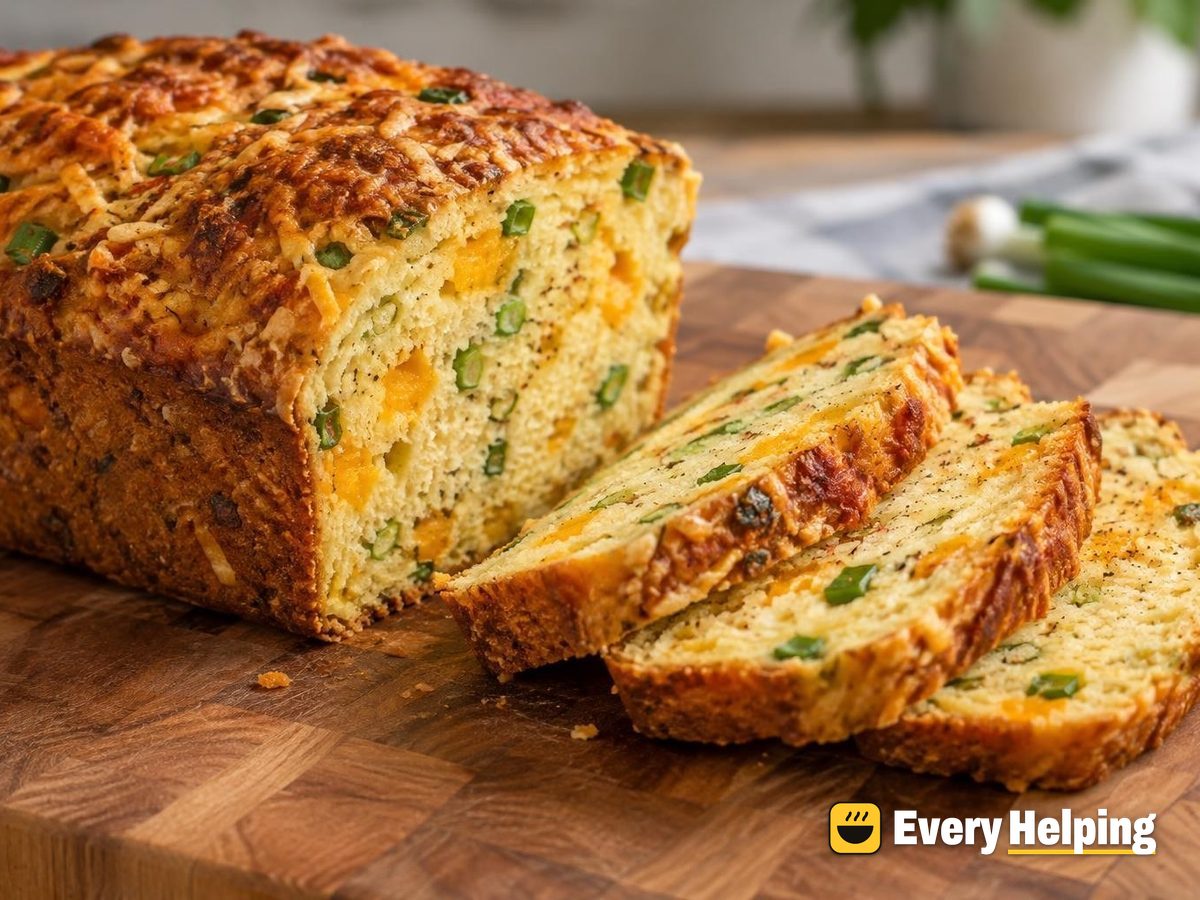 Sharp Cheddar Mustard Buttermilk Loaf with Scallions