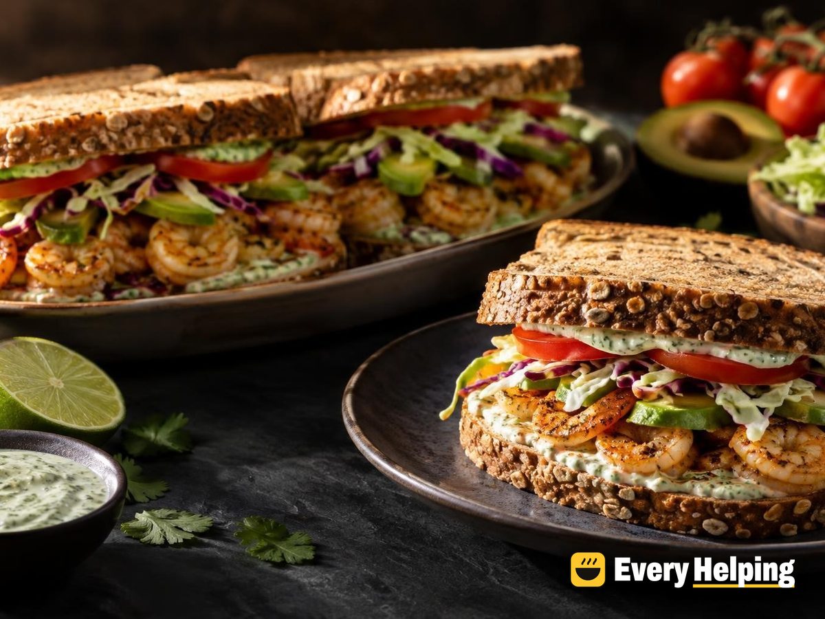 Chilled Lime Shrimp Sandwiches with Cilantro Yogurt