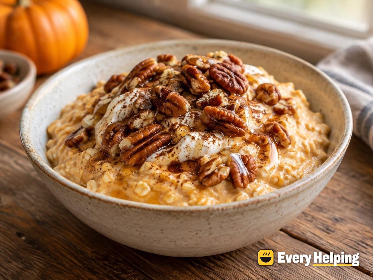 Pumpkin Spice Overnight Oats with Maple Pecans