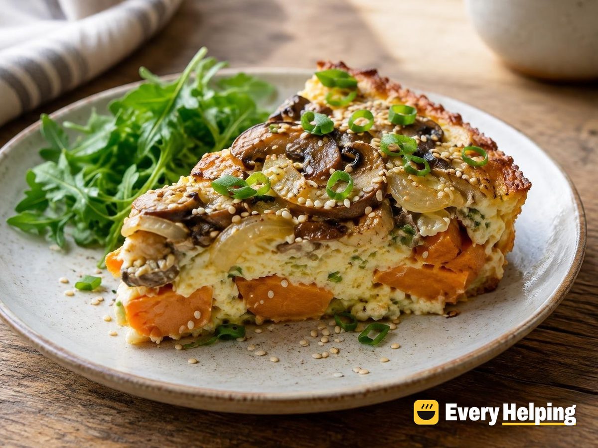 Miso Mushroom Sweet Potato Egg Bake