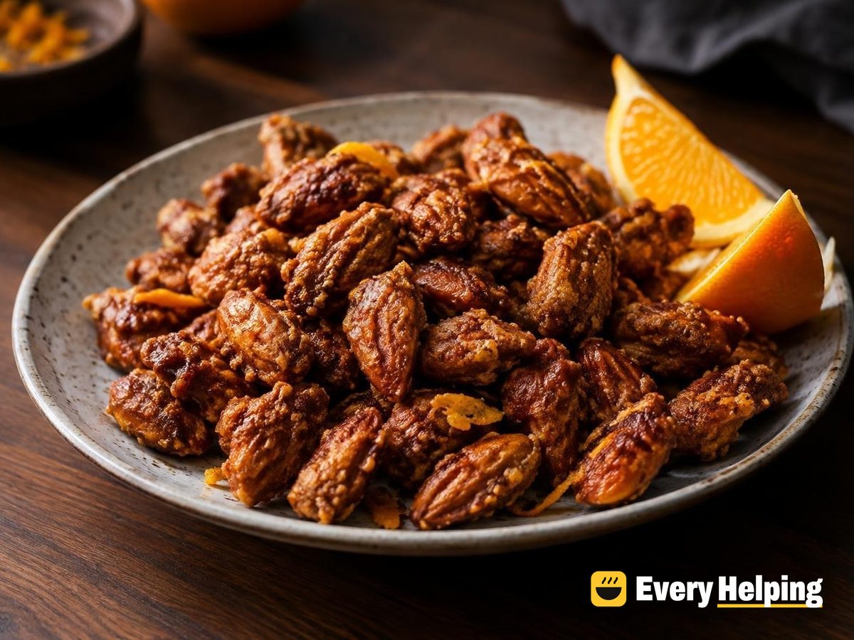Egg-White Crusted Smoky Almonds with Orange