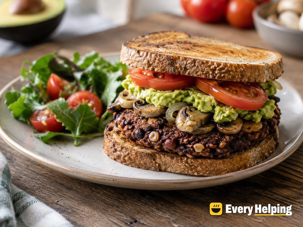 Smoky Mushroom-Walnut Kidney Bean Smash Burgers