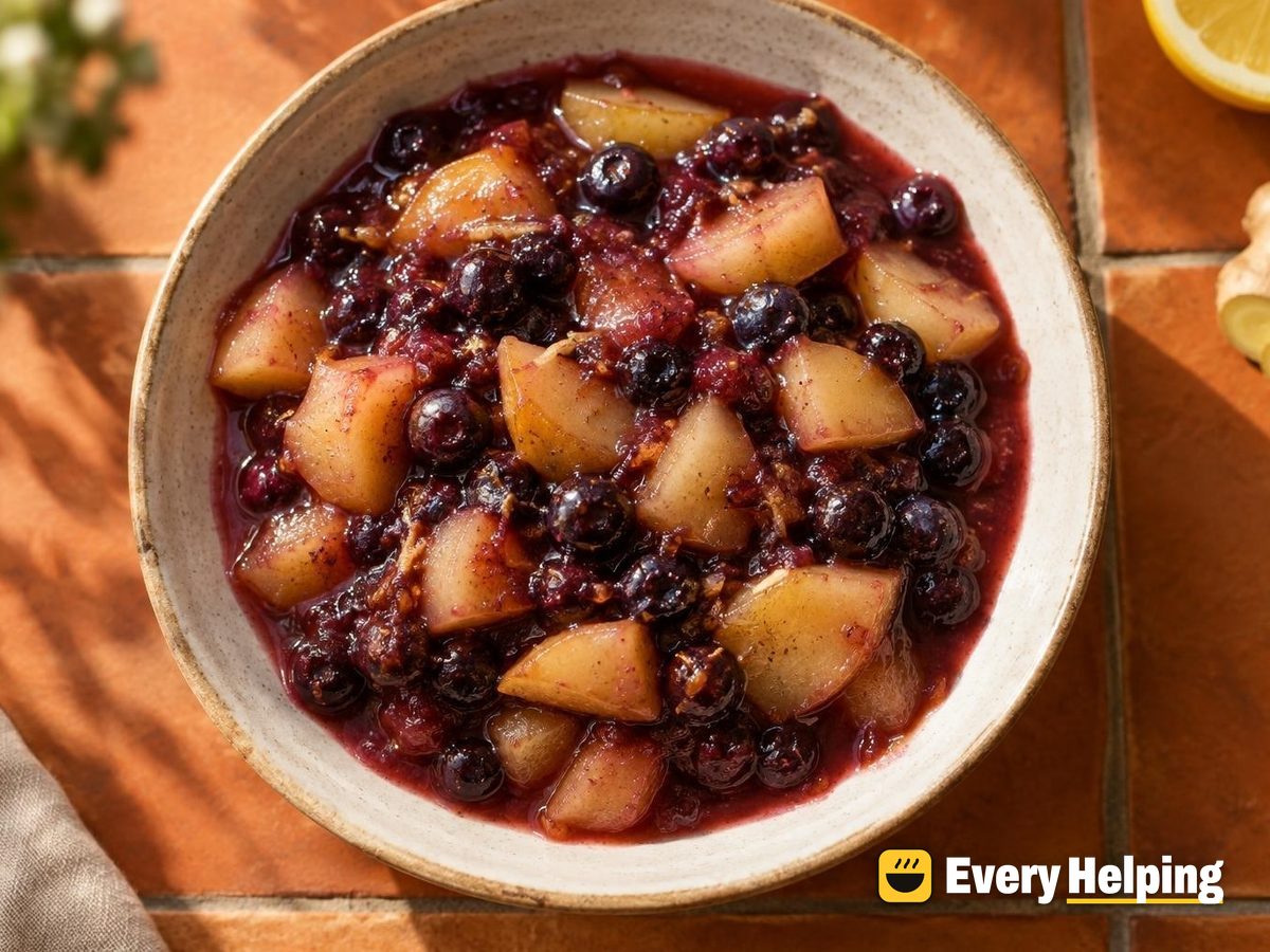 Pear-Blueberry Ginger Compote for Pancakes