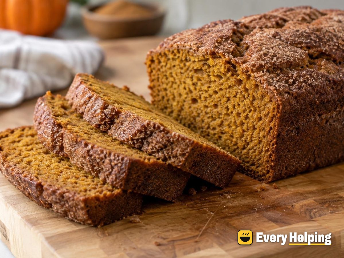 Spiced Pumpkin Bread with Cinnamon Sugar Top