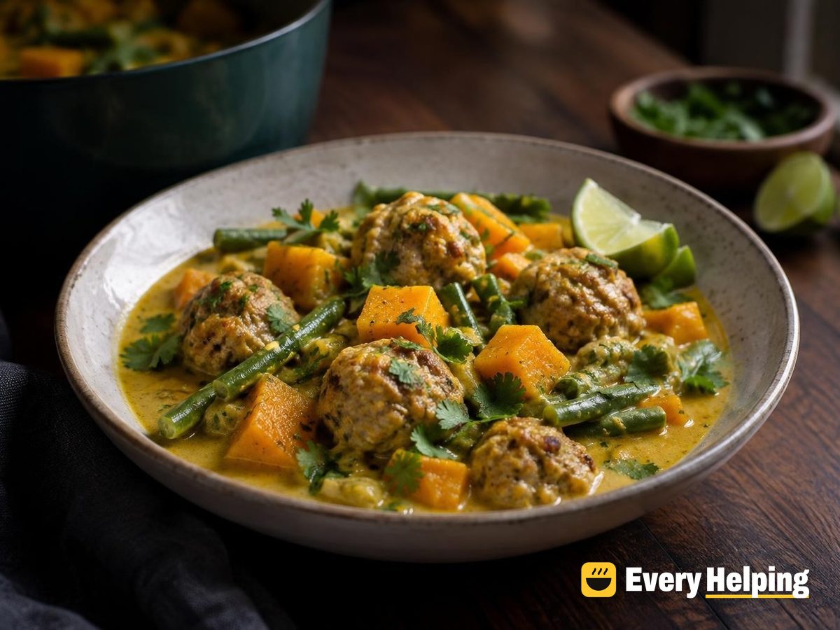 Turkey Meatball Coconut Stew with Butternut