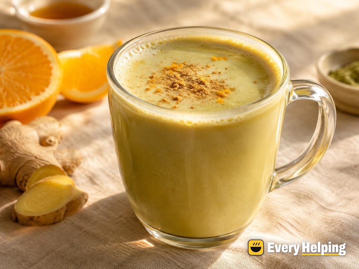 Ginger Green Tea Soy Latte with Orange