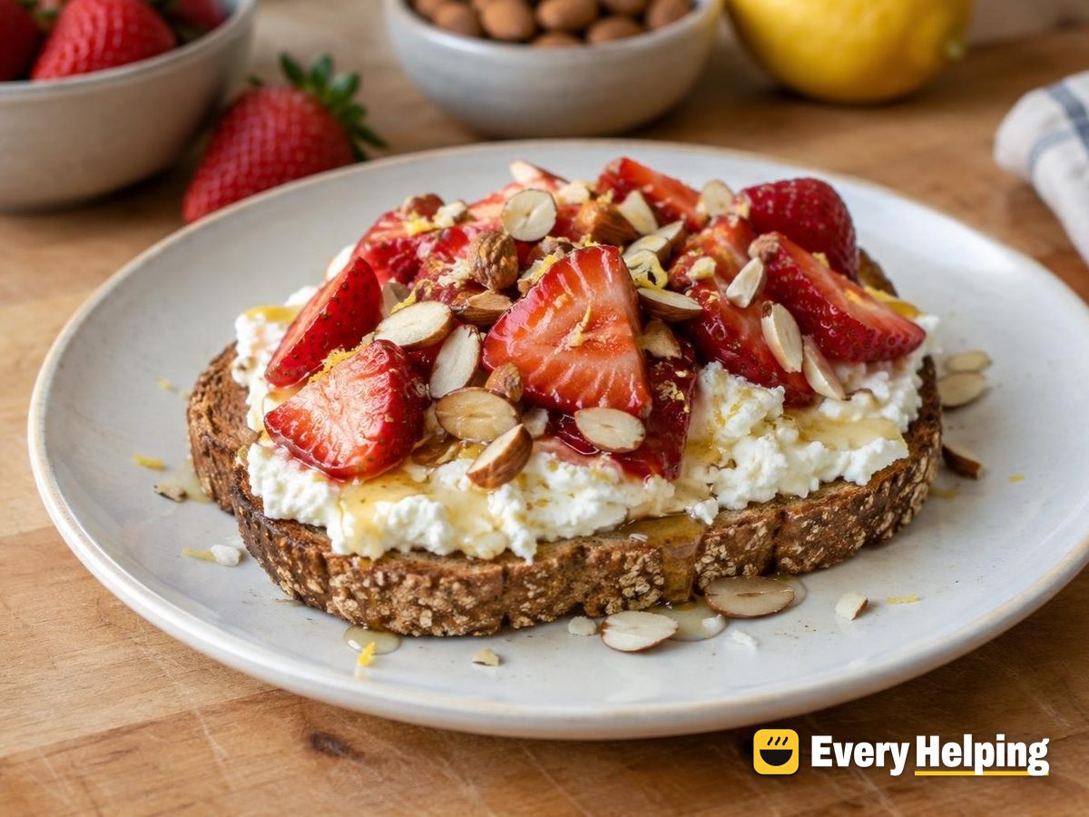 Honey-Lemon Ricotta Toast with Strawberries