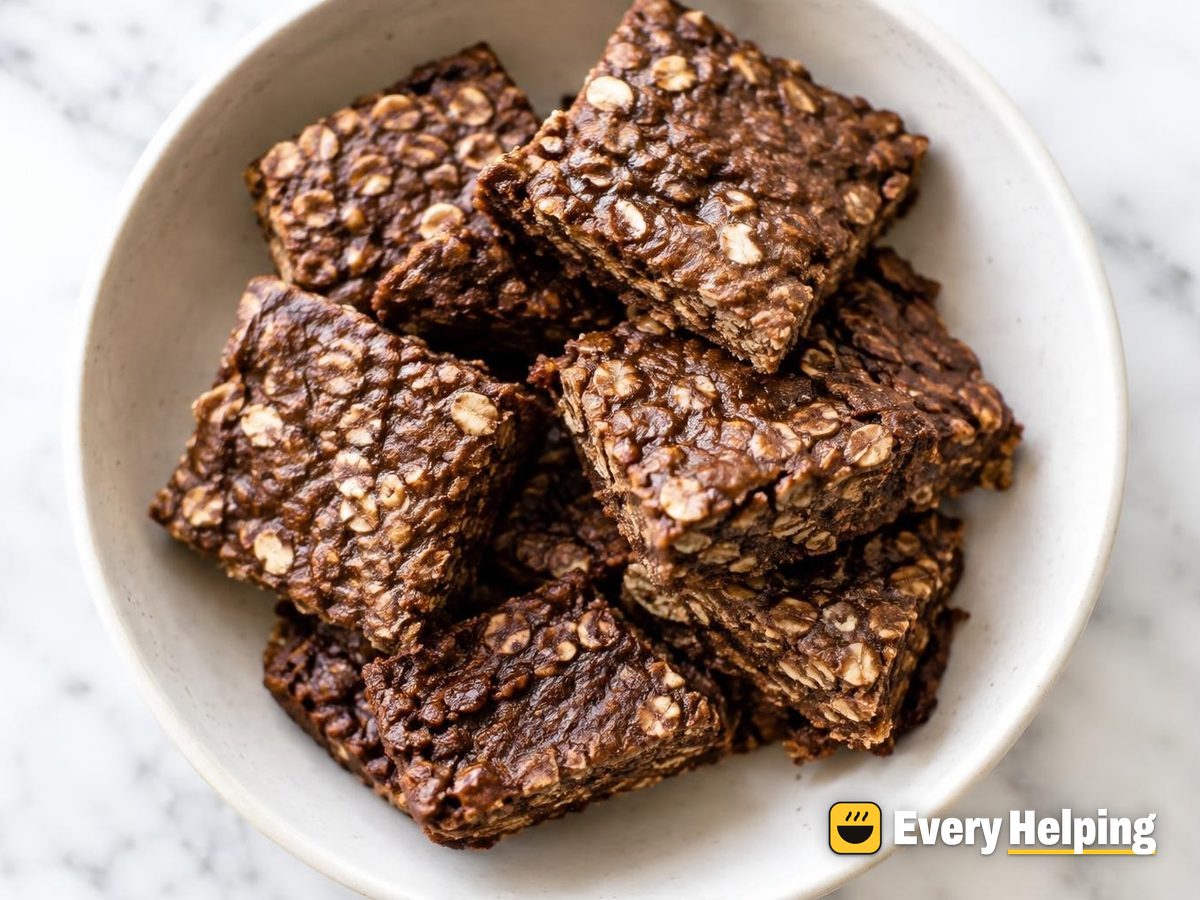 Fudgy Cocoa Peanut Butter Baked Oat Bars
