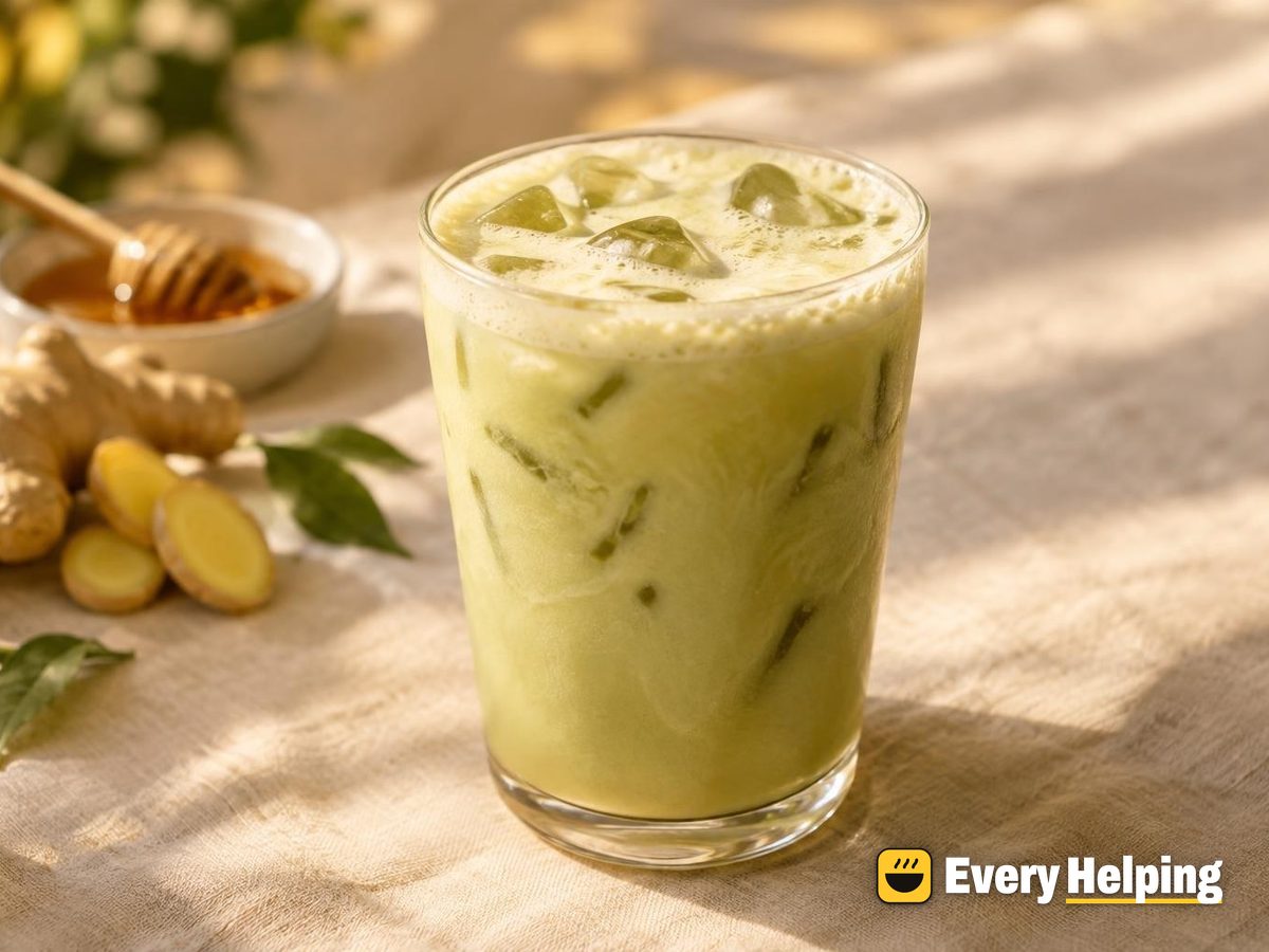 Iced Honey-Ginger Green Tea Skim Latte