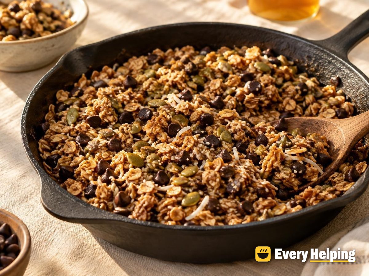 Coconut Oil-Free Sesame Pumpkin Seed Skillet Granola